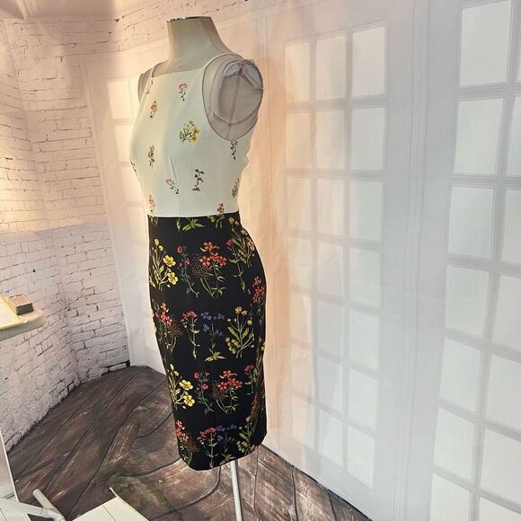H&M NWT mixed floral prints midi pencil dress size 6 - Picture 4 of 11